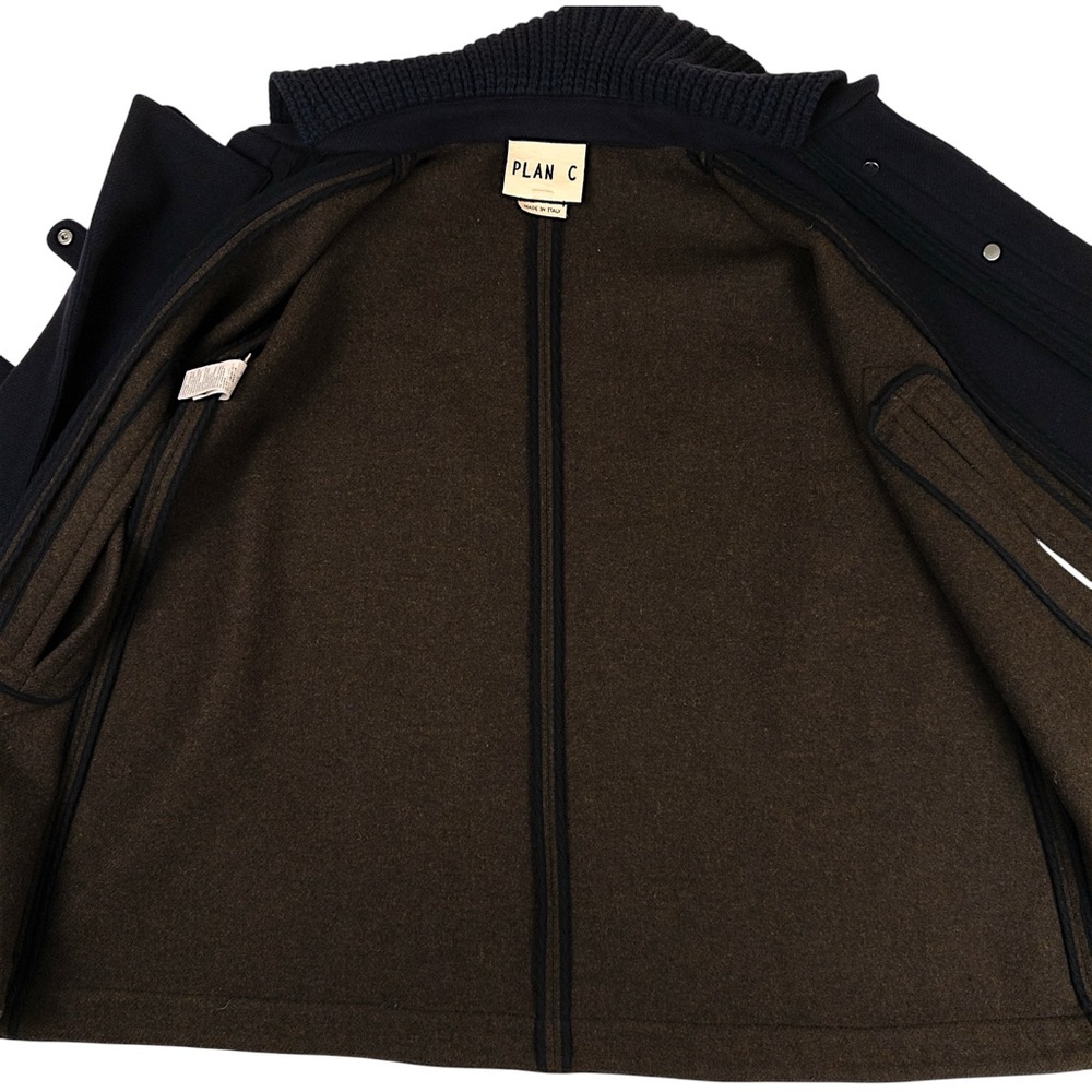 EUC PLAN C Roll-neck Wool Cape Jacket In Brown Size 46/US Size 10/Size L - Picture 6 of 14